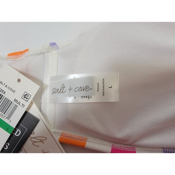 Salt + Cove Large Tie Front Bikini Top Swimsuit Bathing Suit Multi Beachwear EUC - Picture 6 of 7